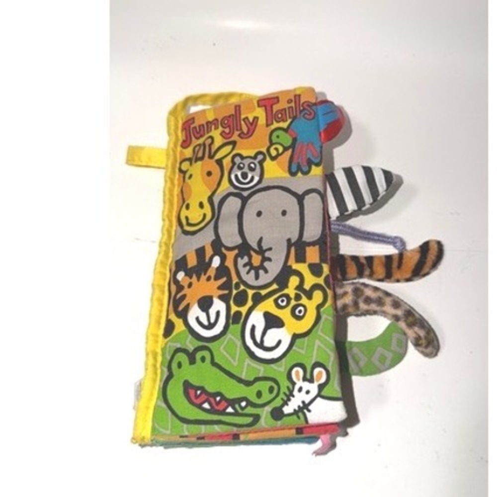 Jellycat Jungly Tails Soft Cloth Book Anne Wilkinson Sensory Baby Toy Multi